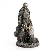 Veronese Design 8 1/4" Tall Shield Maiden Freya Norse Goddess of Love Beauty and War Cold Cast Resin