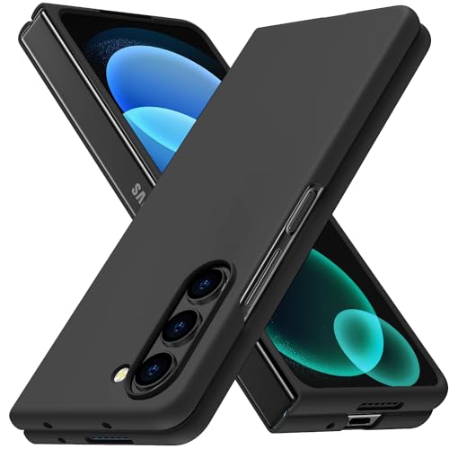 Galaxy Z Fold5 ケース 耐衝撃 PC クリア 薄型 軽量 スマホケース マット感 ワイアレス充電対応 ハード ギャラクシーZ フォールド5 ケース 衝撃吸収 画面レンズ保護 黄変防止 擦り傷防止 シンプル 人気 おしゃれ 携帯カバー 黒 JMJP5-62