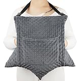 Heart Surgery Pillow with Secure Straps Hands Free for After Open Heart Surgery Bypass Patient Coughing Recovery Must Haves Gifts, Minky Dot Dark Gray