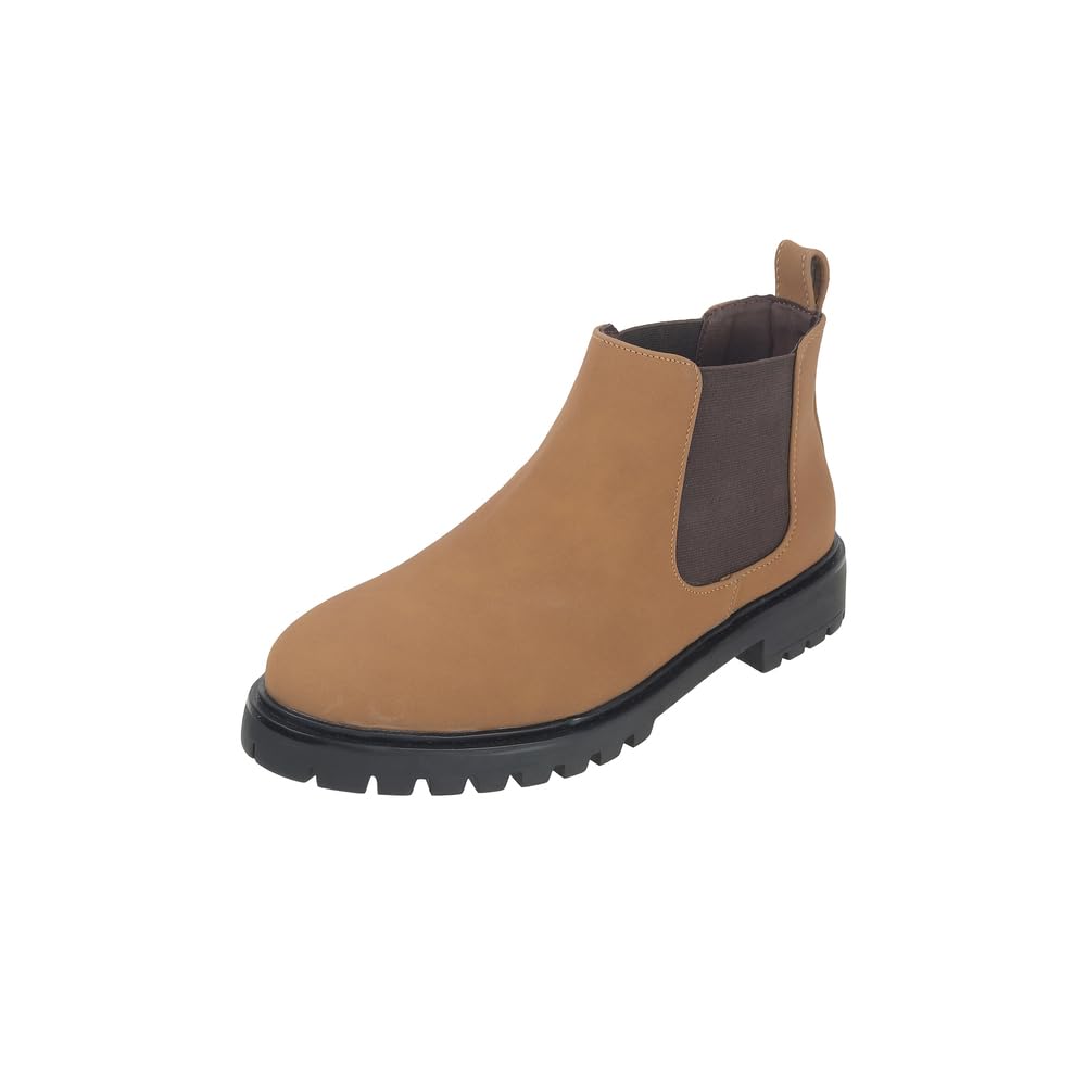 Women Faux Leather Slip-on Chelsea Boots