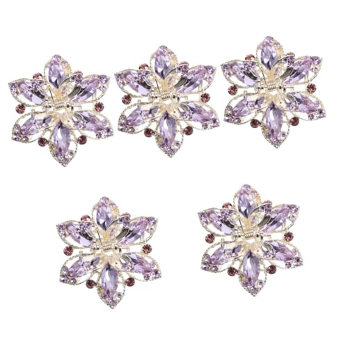 Tiara doré et pinces à cheveux violettes pour fixer les cheveux épais