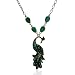 SEGG JA321 Faux Emerald Peacock Pendant Necklace, Large Stunning Design Necklace
