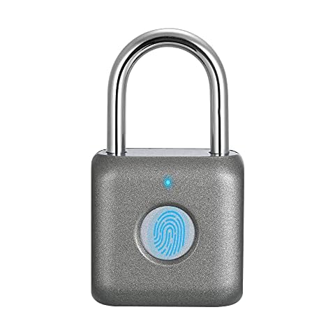 Fingerprint Padlock, Dhiedas Smart keyless Locker Lock, Biometric Finegrprint Lock, Small Lock with USB Rechargeable, for Gym, Door, Luggage, Suitcase, Backpack, Bike, Office(Only Fingerprint) Cover