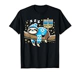 Funny Hanukkah Sloth Jewish Chanukah Sleeping Hanukkah PJs T-Shirt