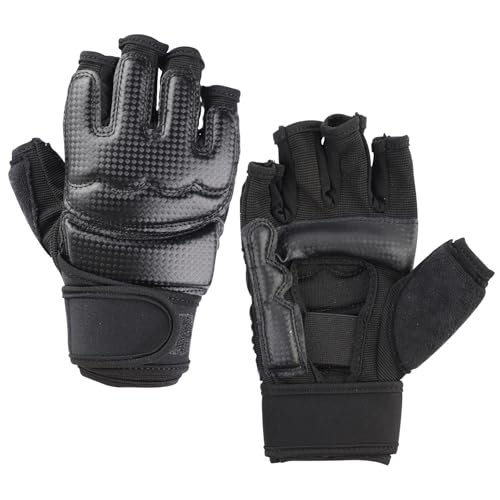 Hwtcjx Boxhandschuhe für Kinder Junior Sparring Gloves Boxing Gloves Kinderboxhandschuhe PU Boxhandschuhe Junior Sparringhandschuhe Altersgruppe 6-19 Jahre Boxtraining (Schwarz XS)