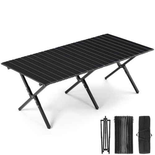 Suzile 2-Pack 4FT Folding Camping Table (Black)