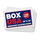 Box USA Newsprint Packing Paper Sheets 1,600 Sheets (50 lbs.) Pre-Cut 24