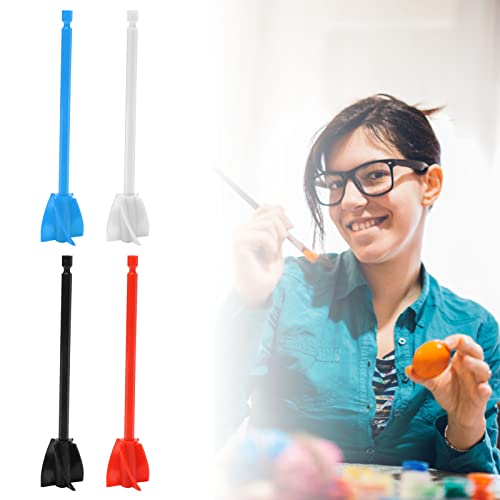 Farbmischer-Paddel, weniger Luftblasen, leicht zu Harzmischer, 4 Stück, 5 Klingen, gleichmäßiges Mischen, wiederverwendbar für Farbstoffe (schwarz, rot, weiß, blau)