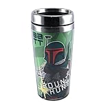 Silver Buffalo SW6687ST Star Wars Episode 4 Boba Fett Stainless Steel Travel Mug, 16-Ounces