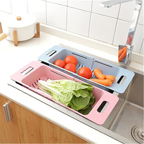 Canasta retráctil para debajo del estante, estante para drenaje de fregadero, rack plástico para utensilios, rack para platos para cocina y baño (Beige) miniatura 2