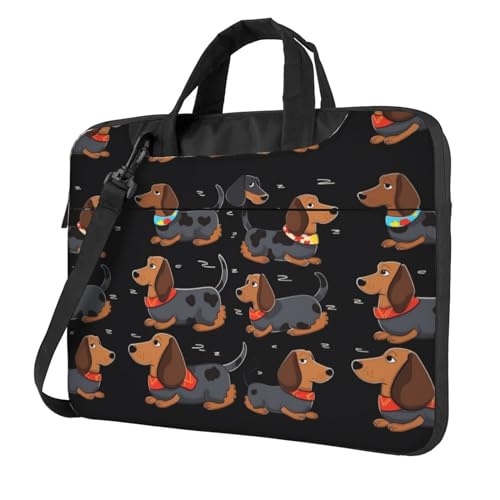 Sac pour ordinateur portable original avec motif teckels amusant