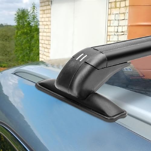 CROWNSHOP 2Pcs Lockable Car Roof Bars - 105CM Aluminum Rack for Cars with Raised Running Rails - Anti-Theft Luggage Carrier with 2 Keys - Transport Rack Roof Bars - Image 5