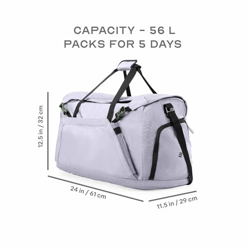 Image of Assembly Duffle Bag for Travelling | Travel Bag for Men & Women with Shoe Compartment for Hiking, Trekking - Durable 600D Ripstop Fabric - Tear-Resistant | 60L | Scape