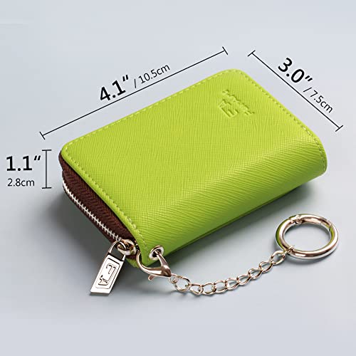 FurArt Credit Card Wallet, Zipper Card Cases Holder for Men Women, RFID Blocking, Keychain Wallet, Compact Size