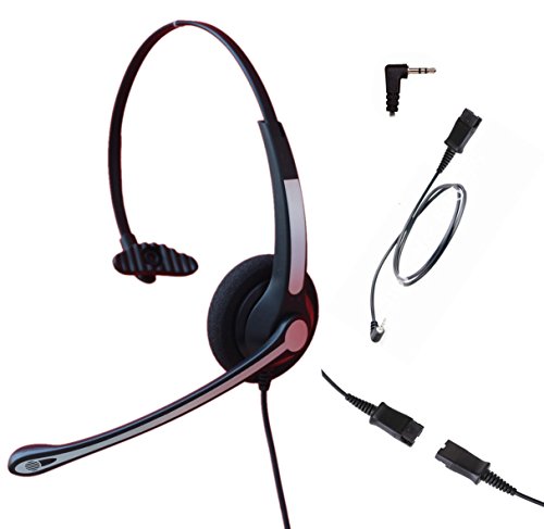 Audicom 3.5mm Mono Telephone Headset for Call Center Business Office Deskphones Alcatel-Lucent IP