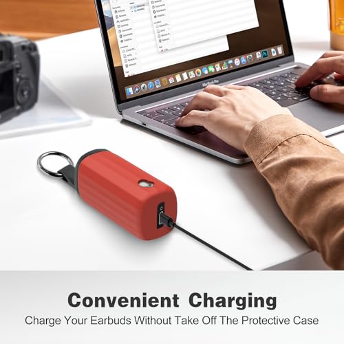 Image of for Skullcandy Method 360 ANC Case Cover, Soft Silicone Protective Earbuds Case, Only Compatible with Skullcandy Method 360 ANC with Cleaner Kit Accessories Set(Red)