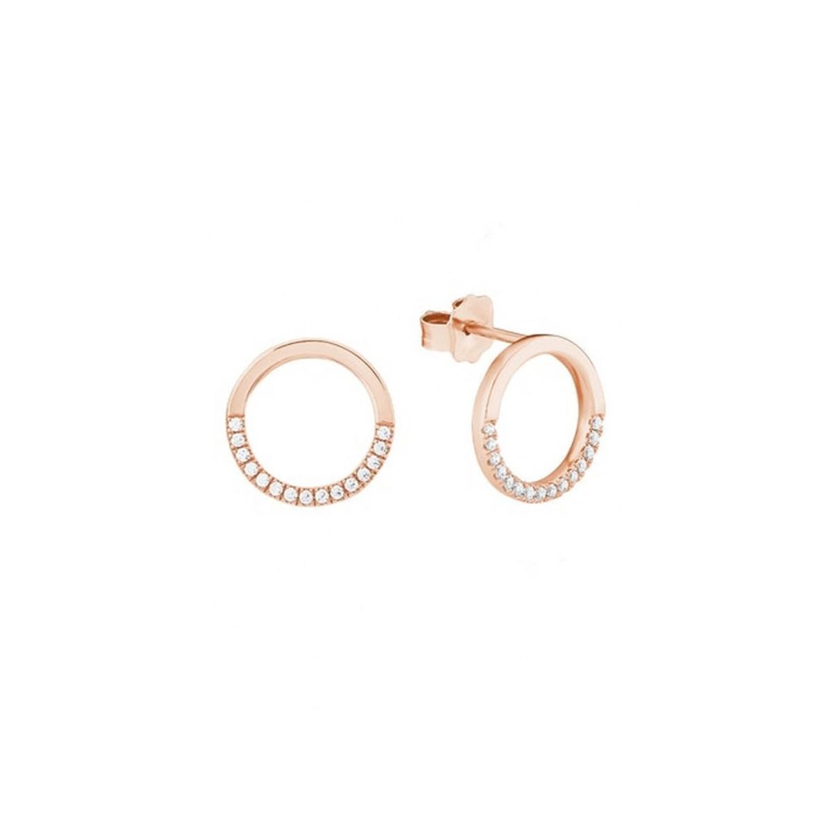 s.Oliver Ohrstecker 925 Sterling Silber Damen Ohrschmuck, mit Zirkonia synth., 1,2 cm, Roséfarben, Kommt in Schmuck Geschenk Box, 2026069