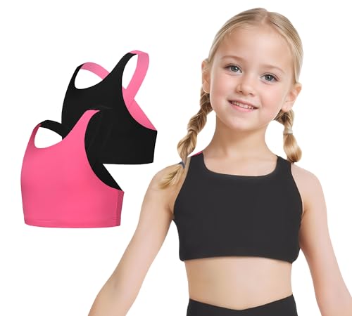 Teen Girls Training Bra Athletic Sports Bra Racerback Dance Yoga Crop Tops Bralette 5-13 Years