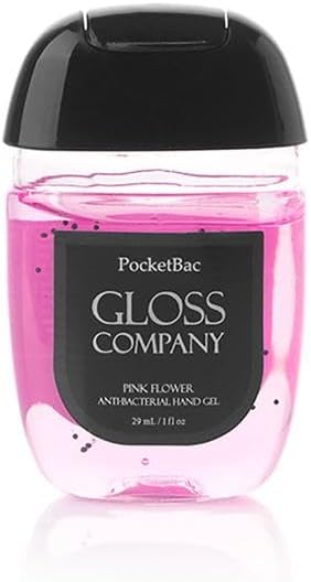 GLOSS Pink Flower Hand Gel – 29 ml, Floral Scent, Quick-Absorbing Formula with Aloe & Vitamin E, Travel Size for On-the-Go Freshness