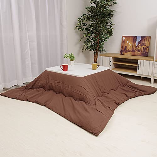 先染め刺子織 こたつ布団 正方形170×170cm ブラウン