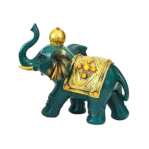 Éléphant couple résine turquoise décoration maison de luxe