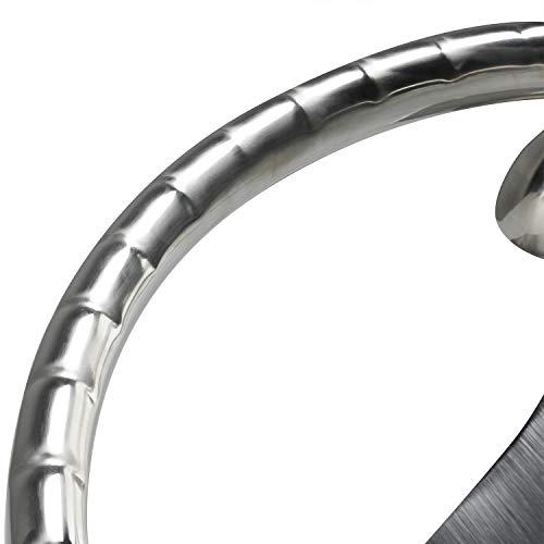 image for NovelBee 3 Spoke Stainless Steel Boat Steering Wheel 13-1/2