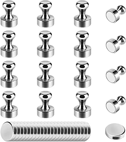Magnete, 16+24 PCS Mehrzweck-Magnet-Push-Pin-Neodym Magnet und runde Kühlschrankmagnete, kleine Magnete stark für Whiteboard, Magnettafel, Karte, Küche, Büro, Schule Cover