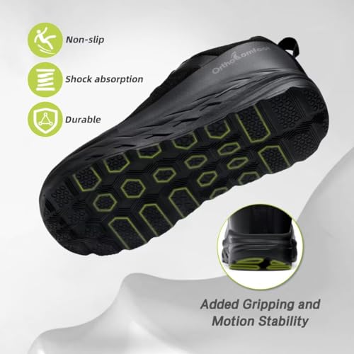Image of OrthoComfoot Men's Orthopedic Diabetic Wide Walking Shoes: Comfortable Casual Arch Support Plantar Fasciitis Fashion Sneakers, Work Tennis Orthotic High Arch Swollen Feet Shoes for Foot Heel Pain