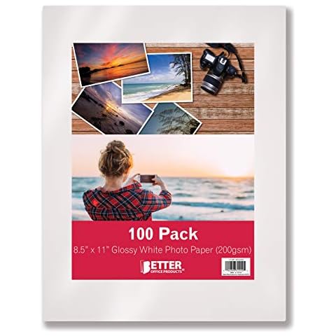 Better Office Products Glossy Photo Paper, 8.5 x 11 Inch, 100 Sheets Cover