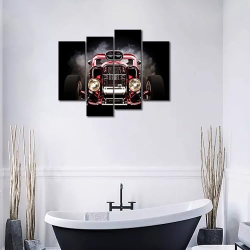 First Wall Art - Auto Quadri Retro Auto Rossa con