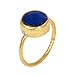 Produktbild Sarah Bosman Ring Damen Gold Lapislazuli - Damenring Silber Vergoldet Eingefasster Edelstein Blau - 11 mm Durchmesser - Größe 54 - SAB-R03LAPISg-54