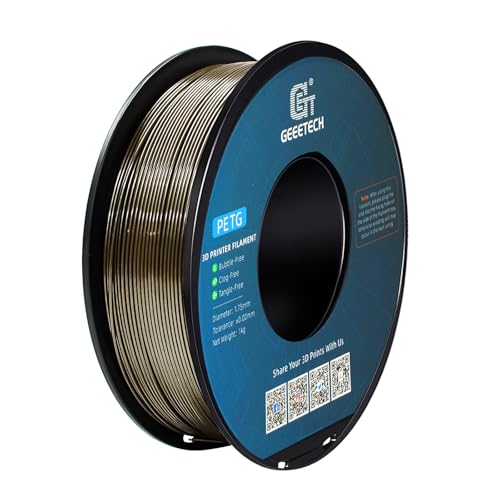 GEEETECH PETG Filament 1.75mm Metall Braun, verbesserte Hochfestigkeit 3D-Drucker Filament, Glanzfinish, ±0,03mm Präzision-1kg Spule
