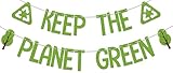 Keep the Planet Green Banner,Happy Earth Day Banner,April 22 Party Decorations,Environmental Protection Earth Day Party Supplies Green Gitter
