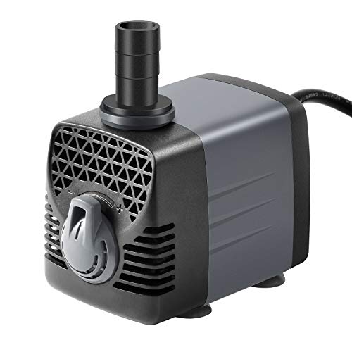 Ankway Upgraded 660GPH(2475L/H, 40W) Submersible Water Pump Humanized Rotation Switch with 3 Nozzles for Pond, Aquarium, Fish Tank Fountain Water Pump Hydroponics, with 5.9ft (1.8M) Power Cord