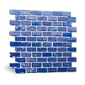 Adedeo Glass Mosaic Tile, Iridescent Blue 12 x 12 Inch for Swimming Pool Kitchen Bathroom (5-Pack, 5 sq.ft.)