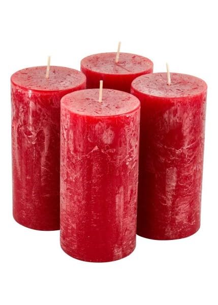 Bougies de l'Avent de Noël pour couronne et table festive rouge 14cm