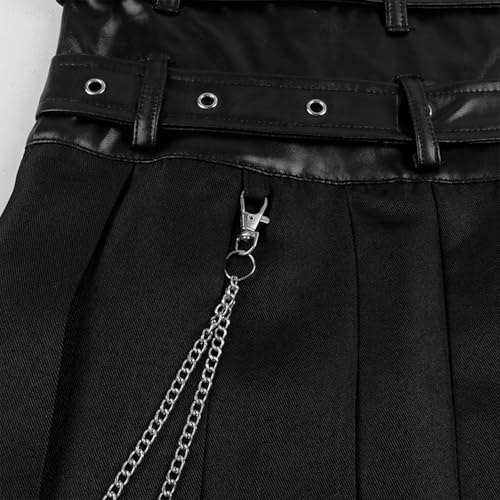 Falda ajustable estilo hip hop y gótico con pliegues para hombre en talla L 7