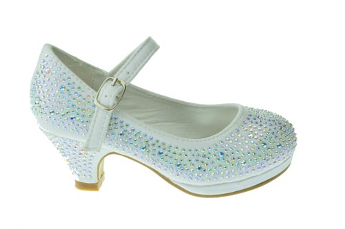 Link Girls Kids Dana-53K Rhinestone Heel Platform Dress Pumps2