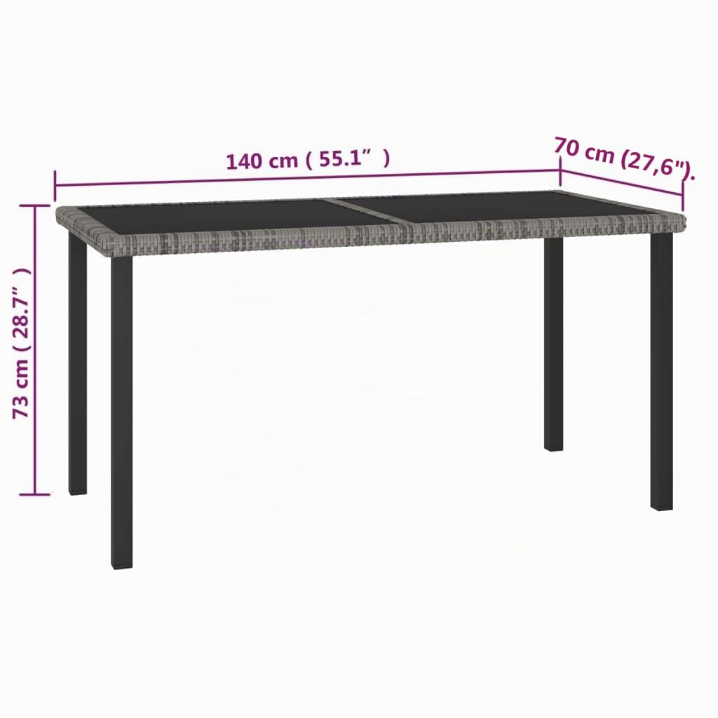 vidaXL Juego de Comedor para Jardín 5 Piezas Terraza Exterior Hogar Muebles Cocina Silla Mesa Asiento Suave con Respaldo Ratán Sintético Gris