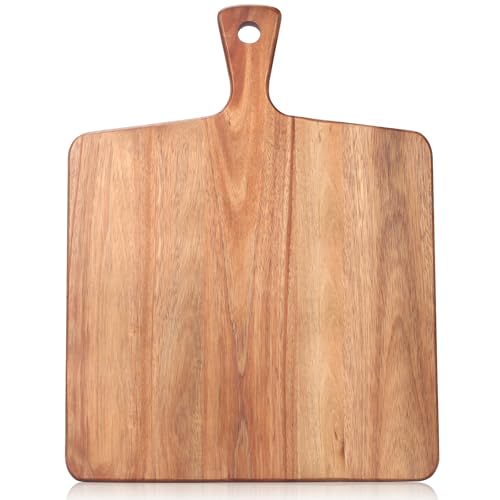 Tabla de cortar de madera de acacia con mango 43x33 cm miniatura 1