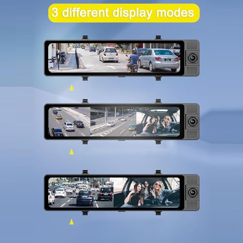 Daconovo 3 câmeras Dash Cam Clear Espelho retrovisor do carro Gravação de vídeo do carro Filmadora C