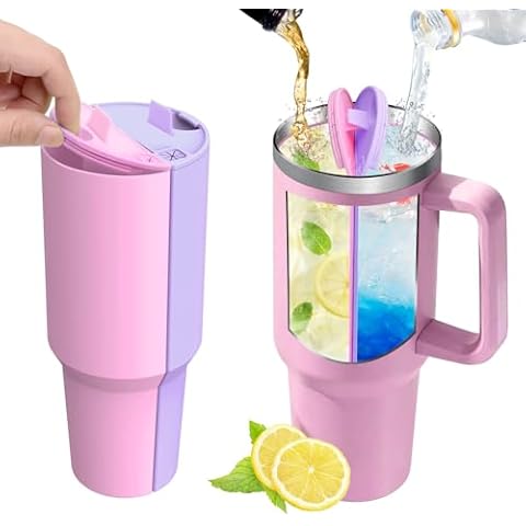Hysagtek 2-in-1 Drink Separator for Stanley Cup 30 oz, Silicone Liner Divider for Dual-Sided Drink, Reusable Liner Separator Compatible with Stanley Tumbler 30 oz, Stanley Cup Accessory Cover