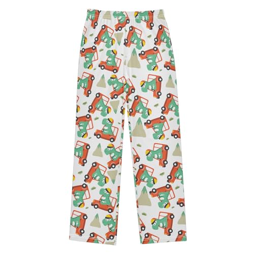 ZZXXB Dinosaur Truck Boys Long Pants Soft Trousers Elastic Waist Kids Lounge Bottoms with Pockets S-XL