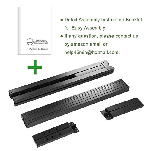 45Minst 18 Inch Platform Bed Frame/Easy Assembly Mattress Foundation / 3000Lbs Heavy Duty Steel Slat/Noise Free/No Box Spring Needed,Twin Xl #TOP5