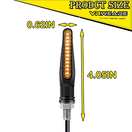 Vrweare Universal 4Pcs Motorcycle Turn Signals Led Flowing Blinkers Indicators Front Rear Light Compatible With Motorbike Scooter Quad Cruiser Yamaha Harley Suzuki Honda Off Road #TOP6