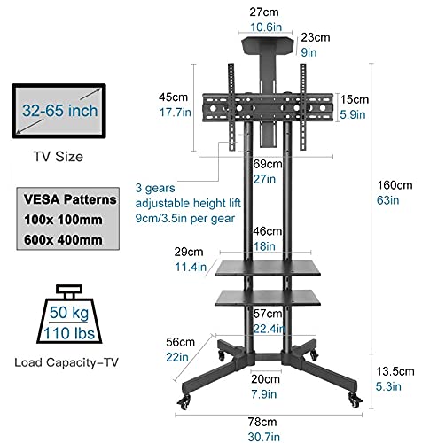Soporte universal de TV para 32-65 pulgadas con ruedas miniatura 4