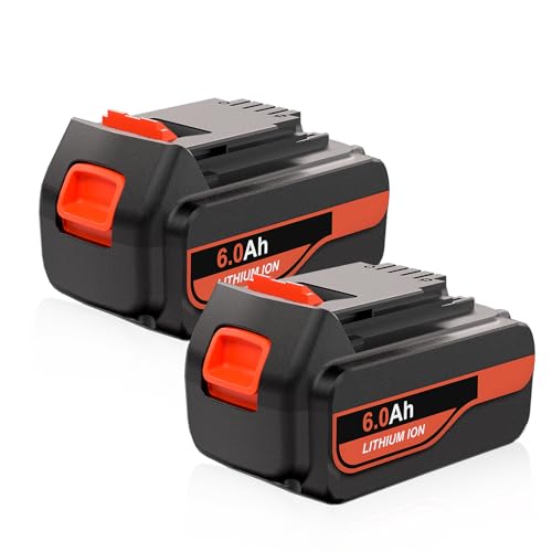 【Real Capacity】2Packs 6.0Ah Replacement for Black and Decker 20v Max Lithium Battery LBX20 LB20 LBXR20 LBXR2020 LB2X4020 LB2X4020 LST220, Compatib