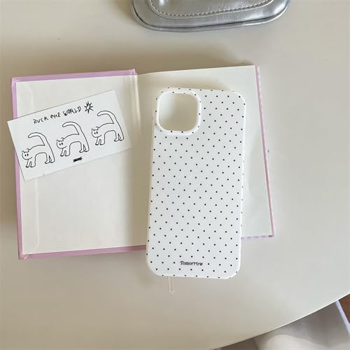 Case for iPhone 13 iPhone 14 with Cute Polka Dot Pattern Aesthetic Design, Simple Stylish Soft TPU Protective Phone Cover for iPhone 13/14 -White - Image 4