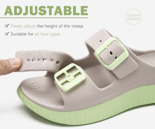 Image of KuaiLu Womens Recovery Sandals Comfortable Arch Support Adjustable Slides | Orthotic Adjustable Thick Cushion Sport Reduces Stress on Feet Joints & Back Post-Exercise
