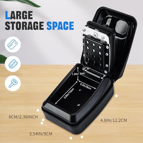 SULIVES Key Safe Wall Mounted, Outside Key Safe, Outdoor Waterproof Key Lock Box, Extra Large Police Approved Lockbox, 12-Digit Combination Key Storage with Weatherproof Cover for Home Garage Office SULIVES Key Safe Wall Mounted, Outside Key Safe, Outdoor Waterproof Key Lock Box, Extra Large Police Approved Lockbox, 12-Digit Combination Key Storage with Weatherproof Cover for Home Garage Office